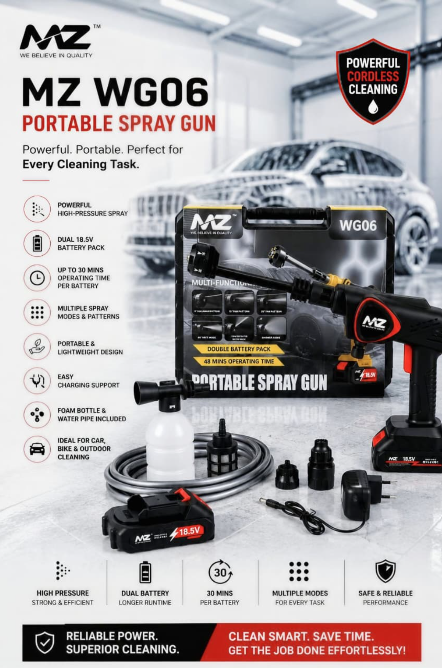MZ WG06 Portable Cordless Spray Gun for Superior Cleaning