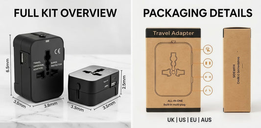 All-in-One Universal Travel Adapter with USB & Type-C Ports