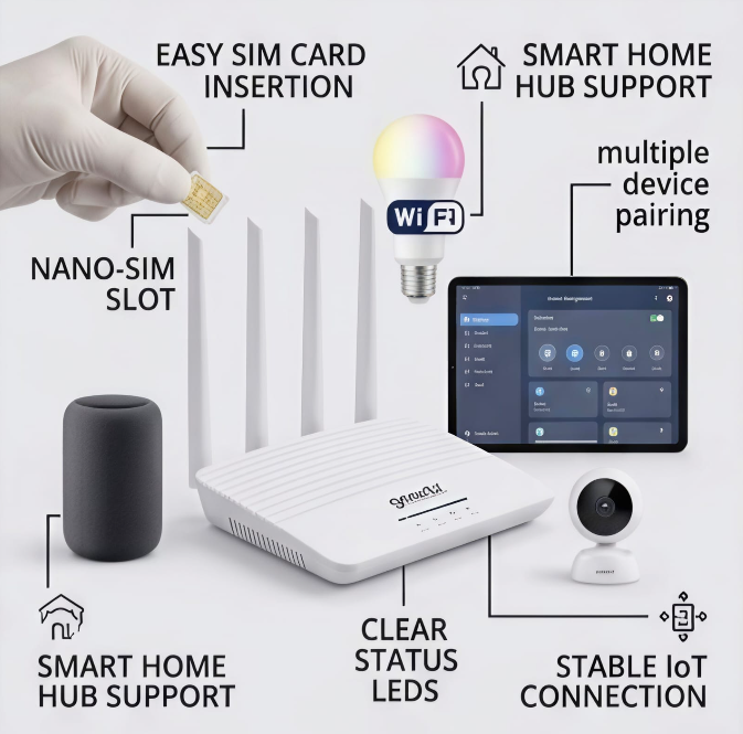 Geonix GXWR4-5G Ultra-Fast WiFi 6 Router with SIM Support