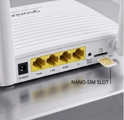 Geonix GXWR4-5G Ultra-Fast WiFi 6 Router with SIM Support