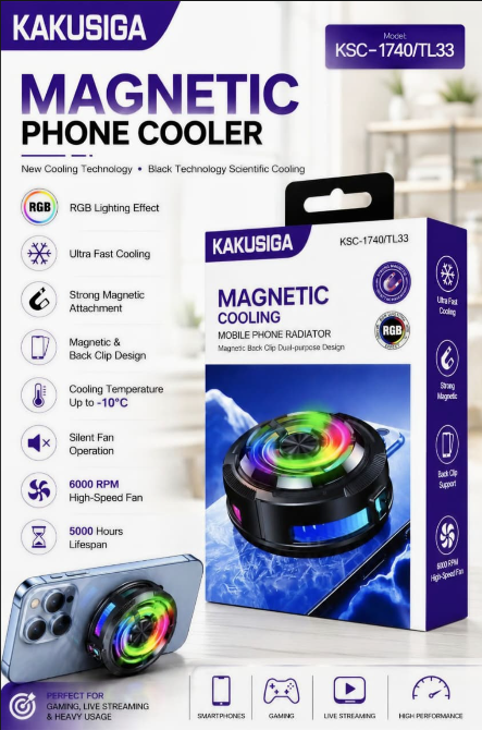 KAKUSIGA Magnetic Mobile Phone Cooler with RGB Lighting
