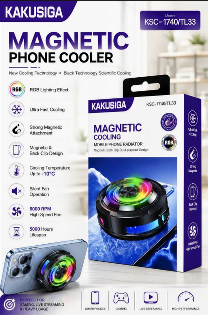KAKUSIGA Magnetic Mobile Phone Cooler with RGB Lighting
