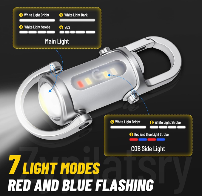 7-in-1 Multi-Light Keychain Powerbank
