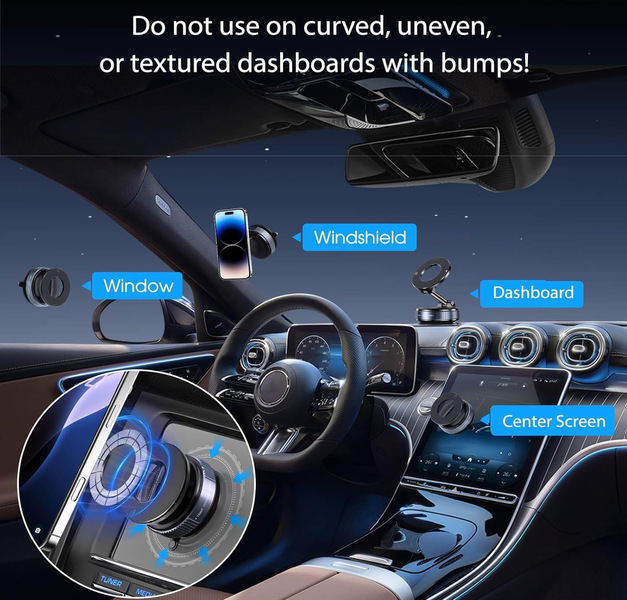 360° Magnetic Vaccum Suction Car Mount