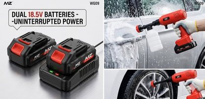 MZ WG09 Cordless High-Pressure Washer - Powerful Portable Cleaning
