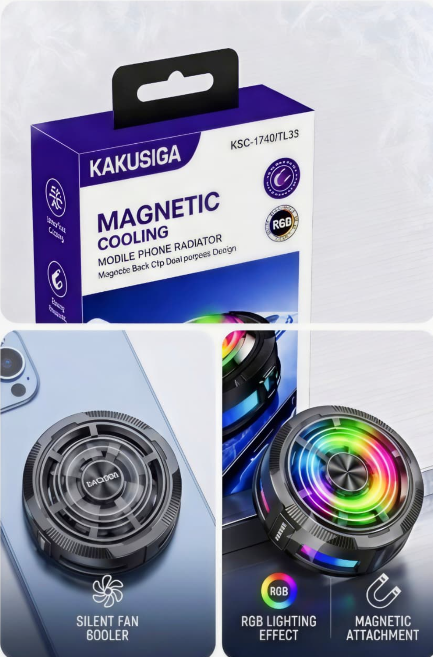 KAKUSIGA Magnetic Mobile Phone Cooler with RGB Lighting