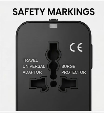 All-in-One Universal Travel Adapter with USB & Type-C Ports