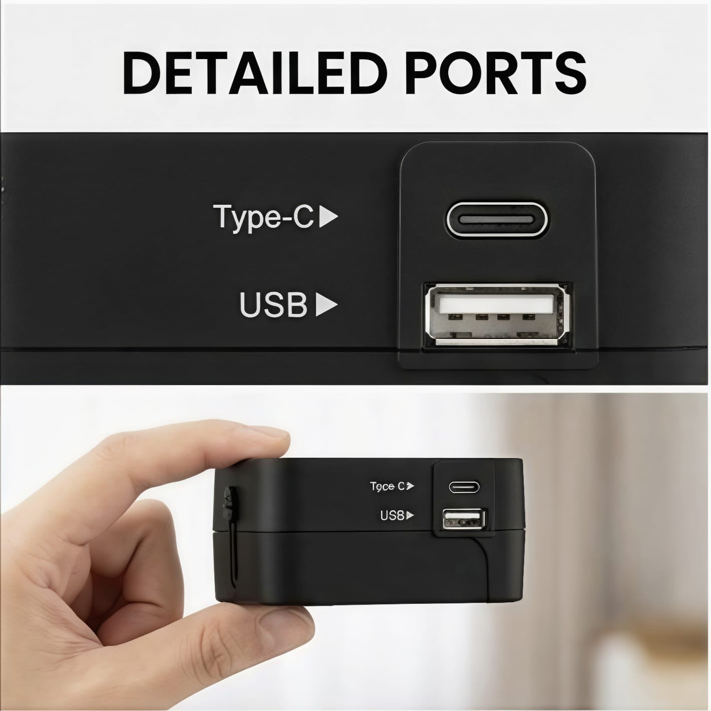 All-in-One Universal Travel Adapter with USB & Type-C Ports